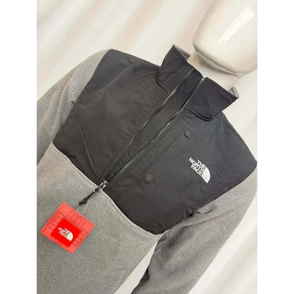 The North Face Men's 200WT Quarter Zip Fleece Pullover Jacket Grey Black S NEW